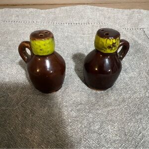 Brown and Yellow Ceramic Salt and Pepper Shakers